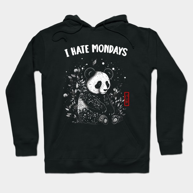 panda I hate mondays Hoodie by bmron